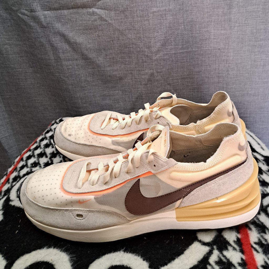 %Size 15 Nike Waffle One Men Summit White Black Suede Athletic Shoe A 23